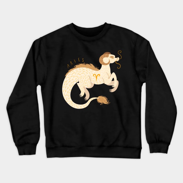 Aries Dragon Crewneck Sweatshirt by LexaStrong